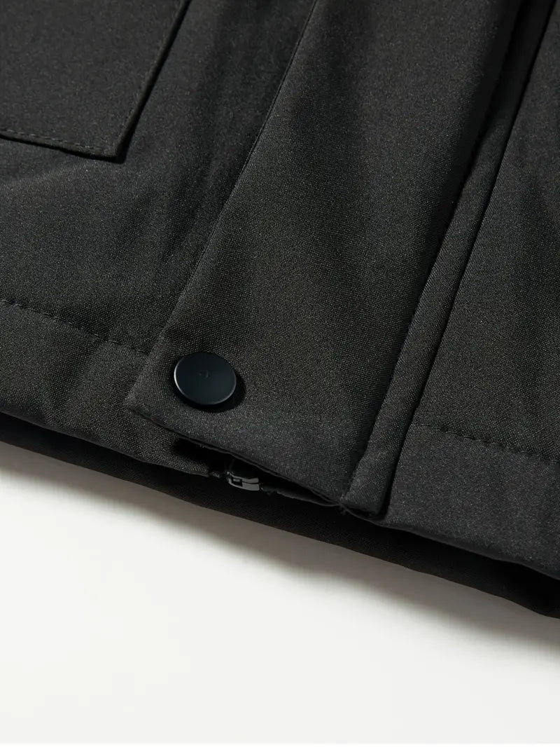 Men's Hooded Parka Jacket, Regular Fit, Fleece Lining, Pockets