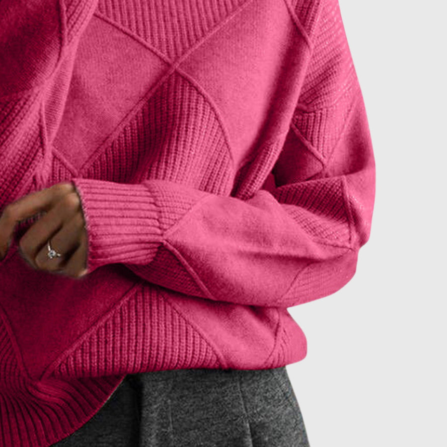 Women's Turtleneck Sweater with Knit