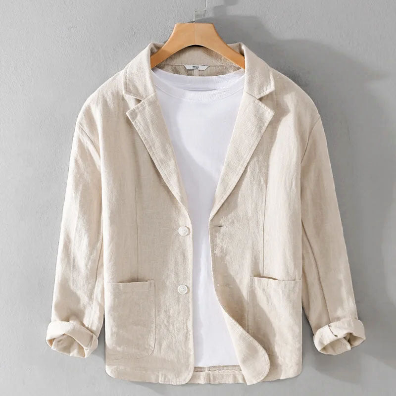 Men's Linen Blazer, Relaxed Tailored Cut
