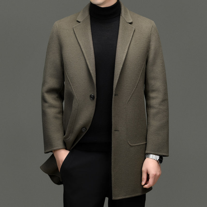 Men's Wool Coat, Tailored Single-Breasted