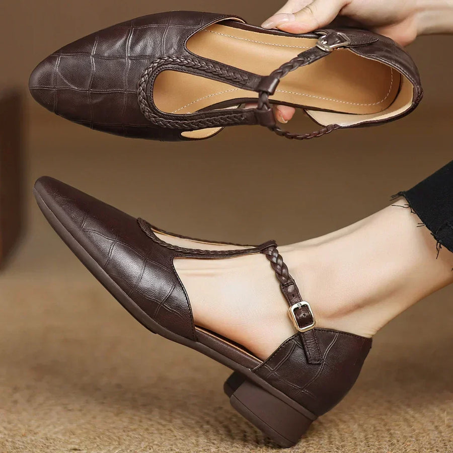 Women's Leather Mary Jane Ballet Flats