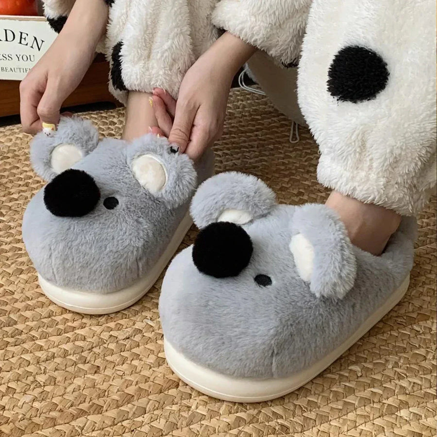 Women's Soft Slippers with a Koala Face