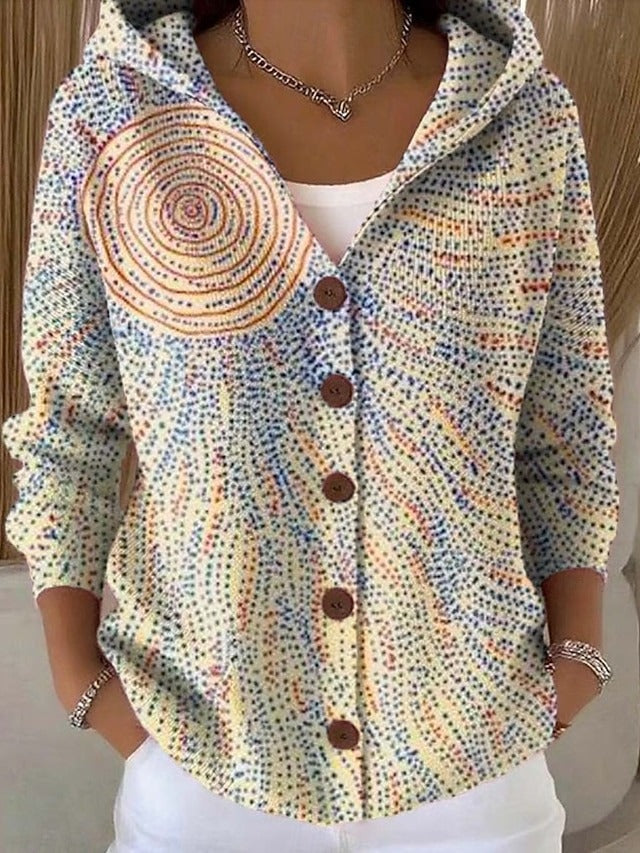 Women's Button Up Sweater with Hood