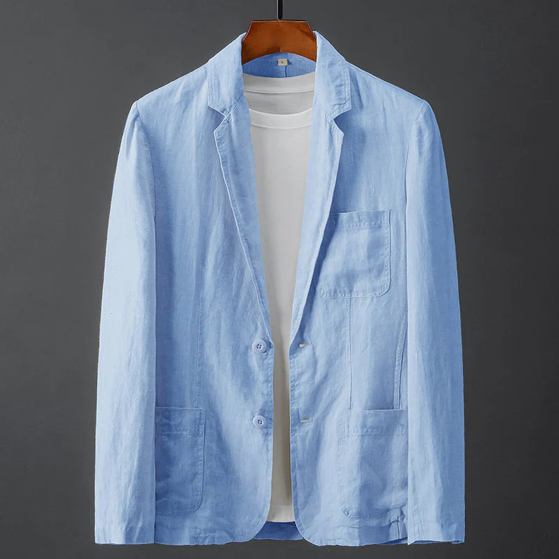 Men's Linen-Cotton Blazer, Crumpled Weave