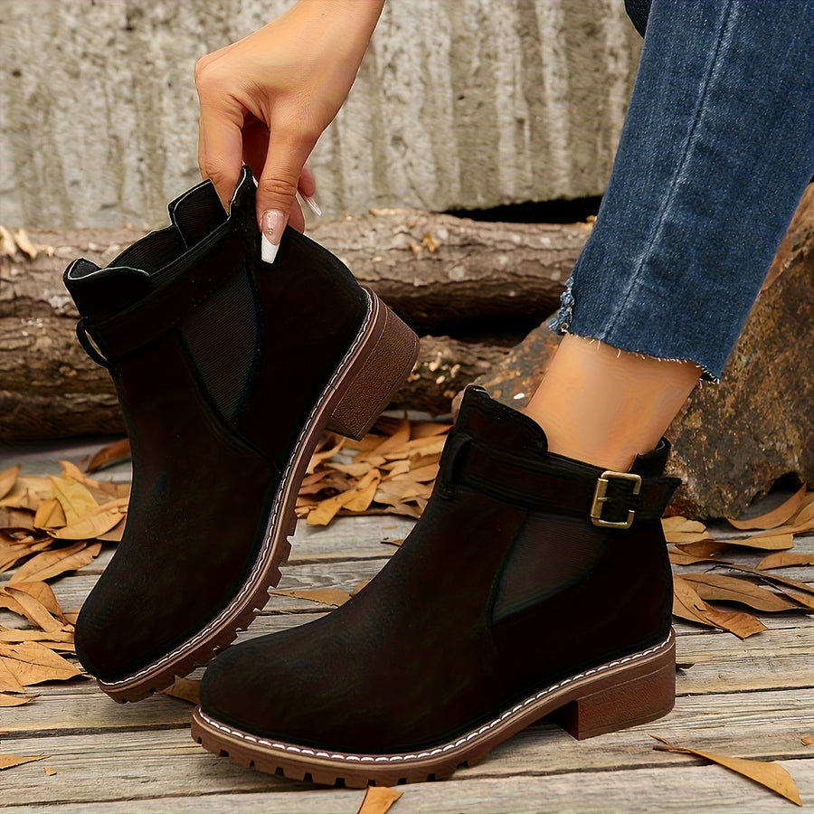 Women's Boots with Block Heel and Ankle Height
