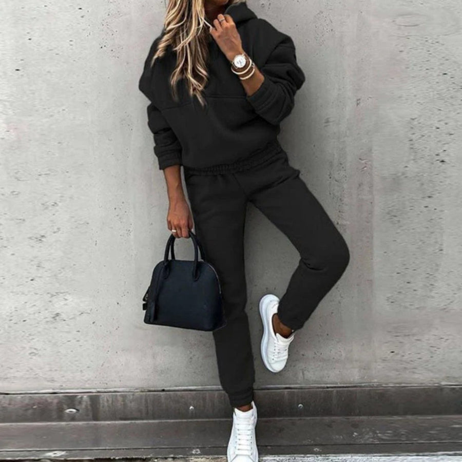 Women's Relaxed Fit Hoodie Jogger Matching Tracksuit Set