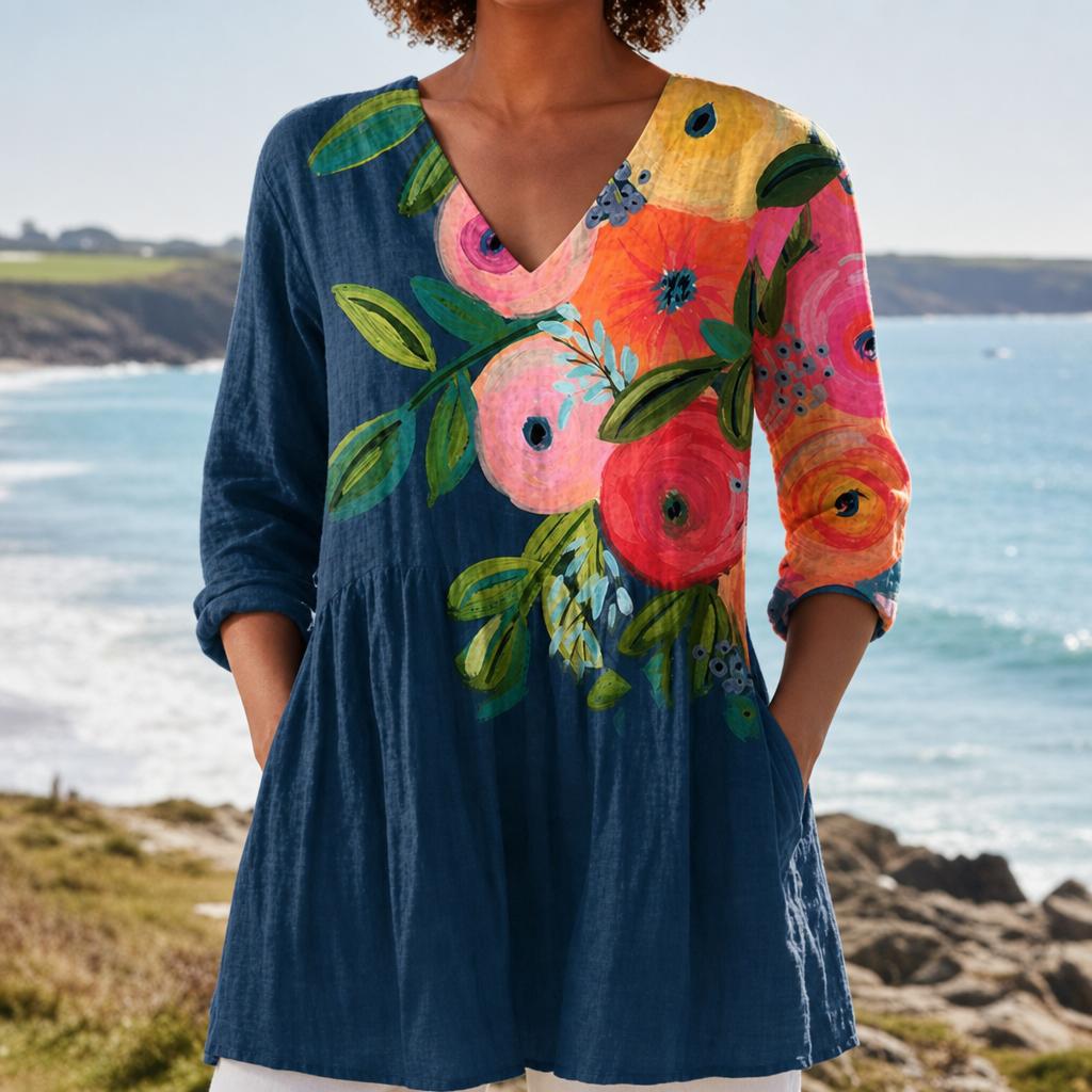 Roquebrune Floral V-Neck Tunic
