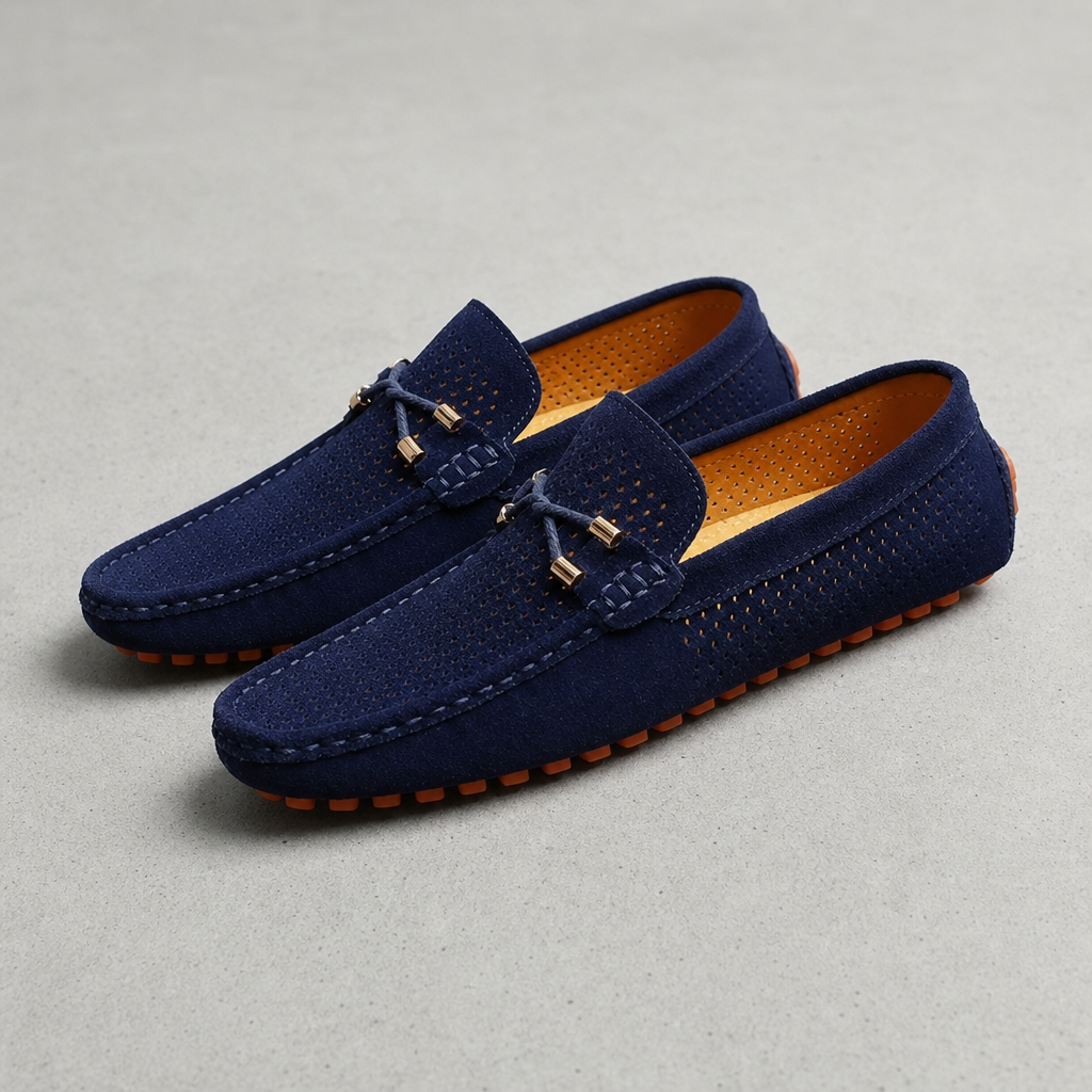 Andros Perforated Suede Loafers