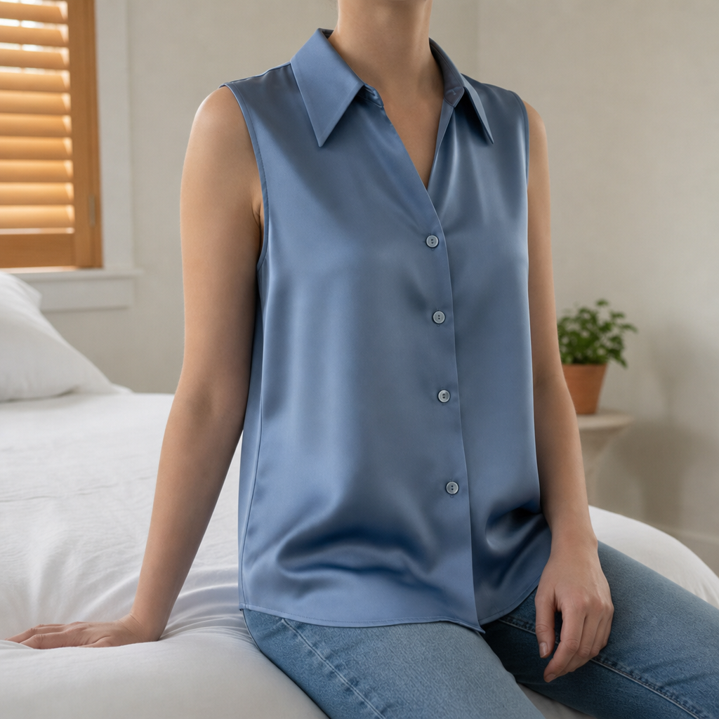Spoleto Satin Sleeveless Blouse