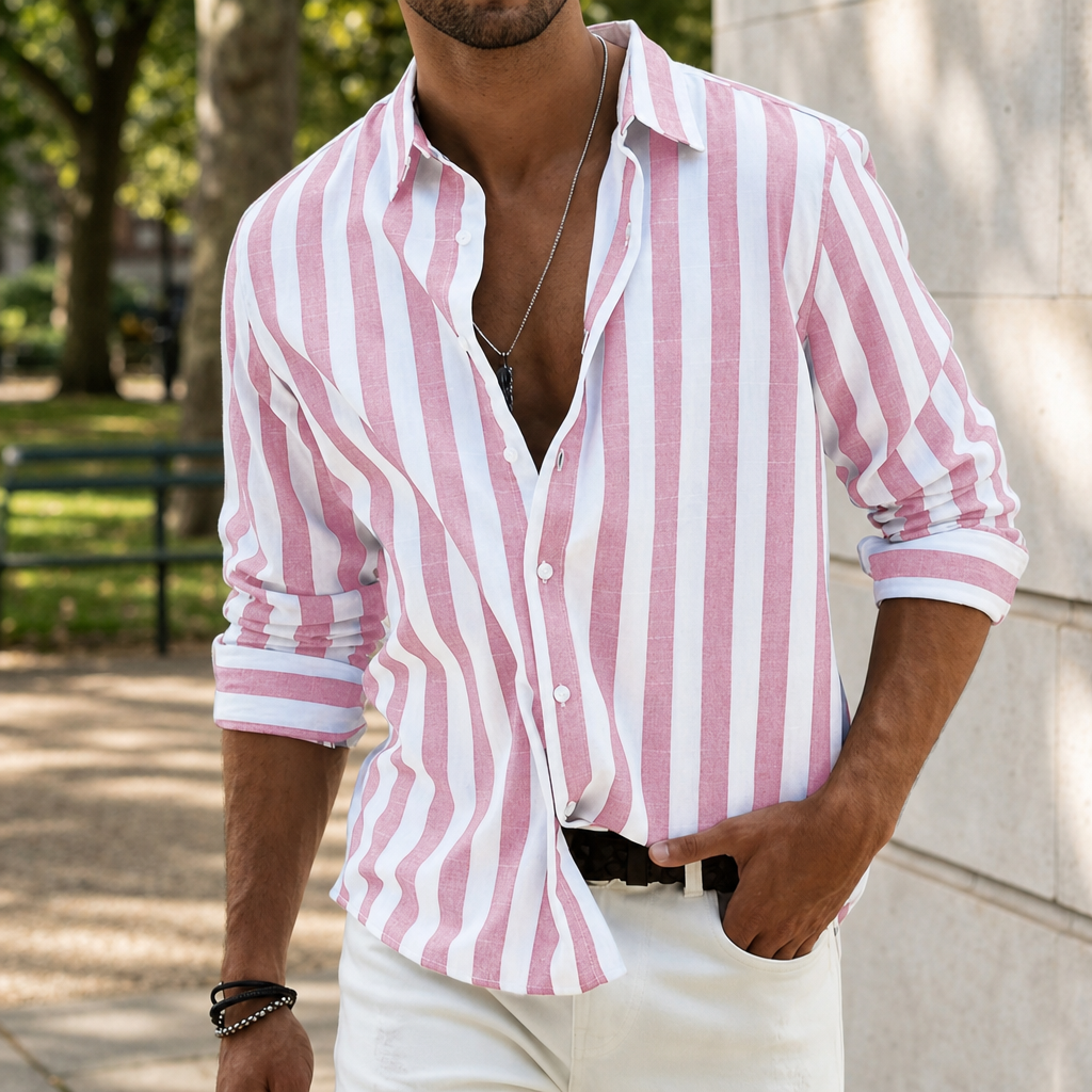 Paphos Striped Linen Casual Shirt