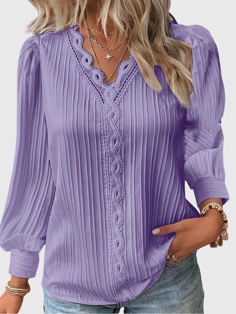 Andrea | Womens Pullover Blouse with Tailored Silhouette | Easy Care, Dress Up or Down | Black, Blue, Green and More S-4XL