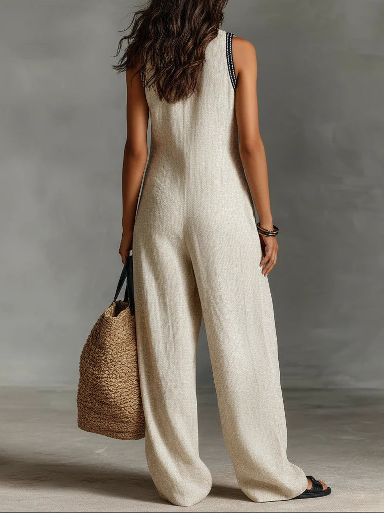 Fiamma | Sleeveless Jumpsuit with High Neck and Zipper