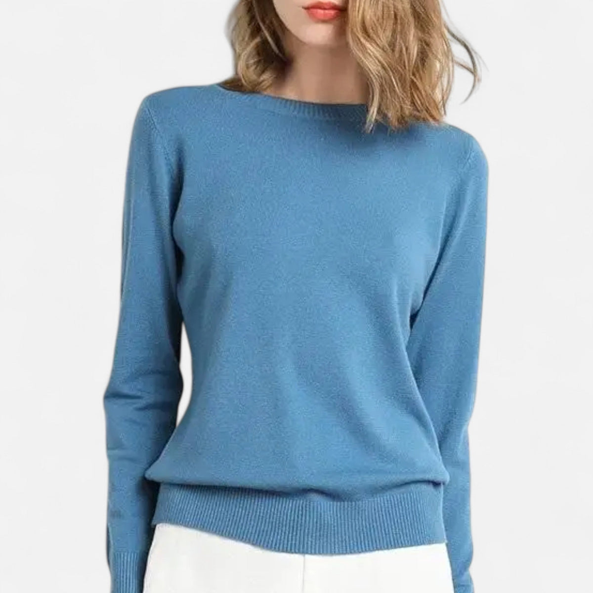 Women's Lightweight Crewneck Sweater, Long Sleeves, Ribbed Trim