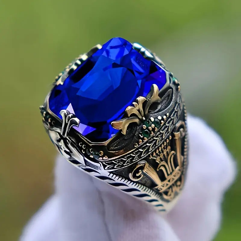 Mixed Metal Statement Ring - Gold Tone Elegant Cocktail Ring