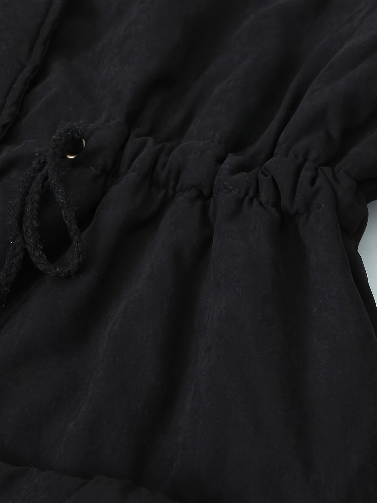 Women's Parka with Hood and Button Front | Drawstring, Pockets | For Winter | Size S-XL | Black, Fern Green