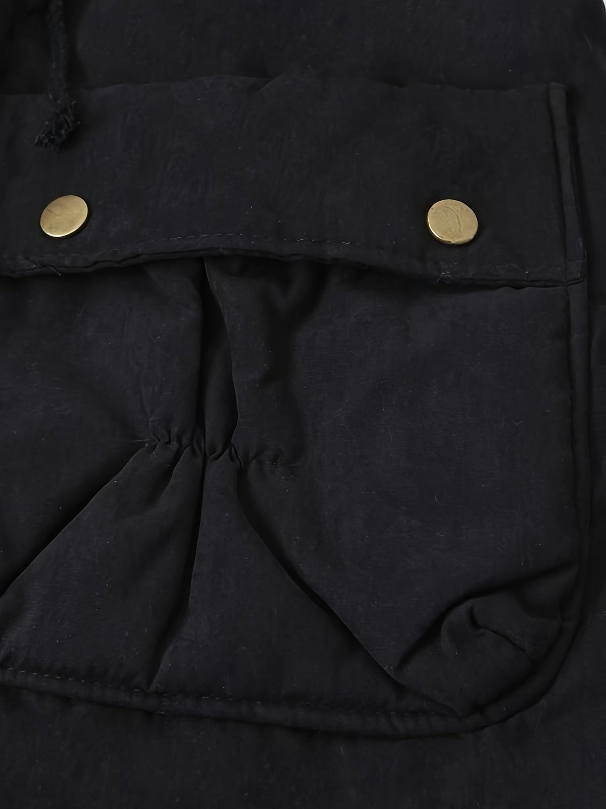 Women's Parka with Hood and Button Front | Drawstring, Pockets | For Winter | Size S-XL | Black, Fern Green