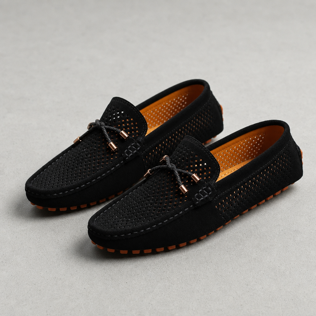 Andros Perforated Suede Loafers