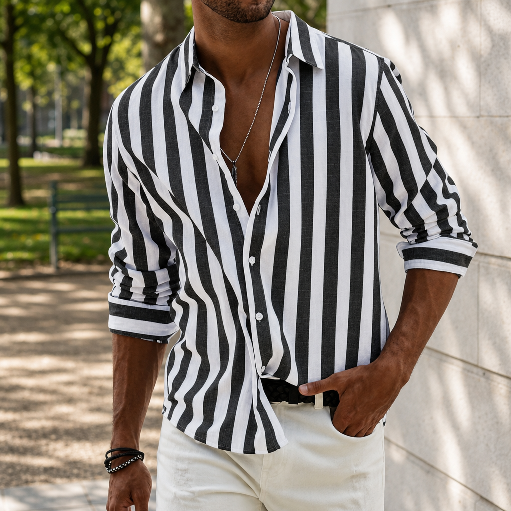 Paphos Striped Linen Casual Shirt