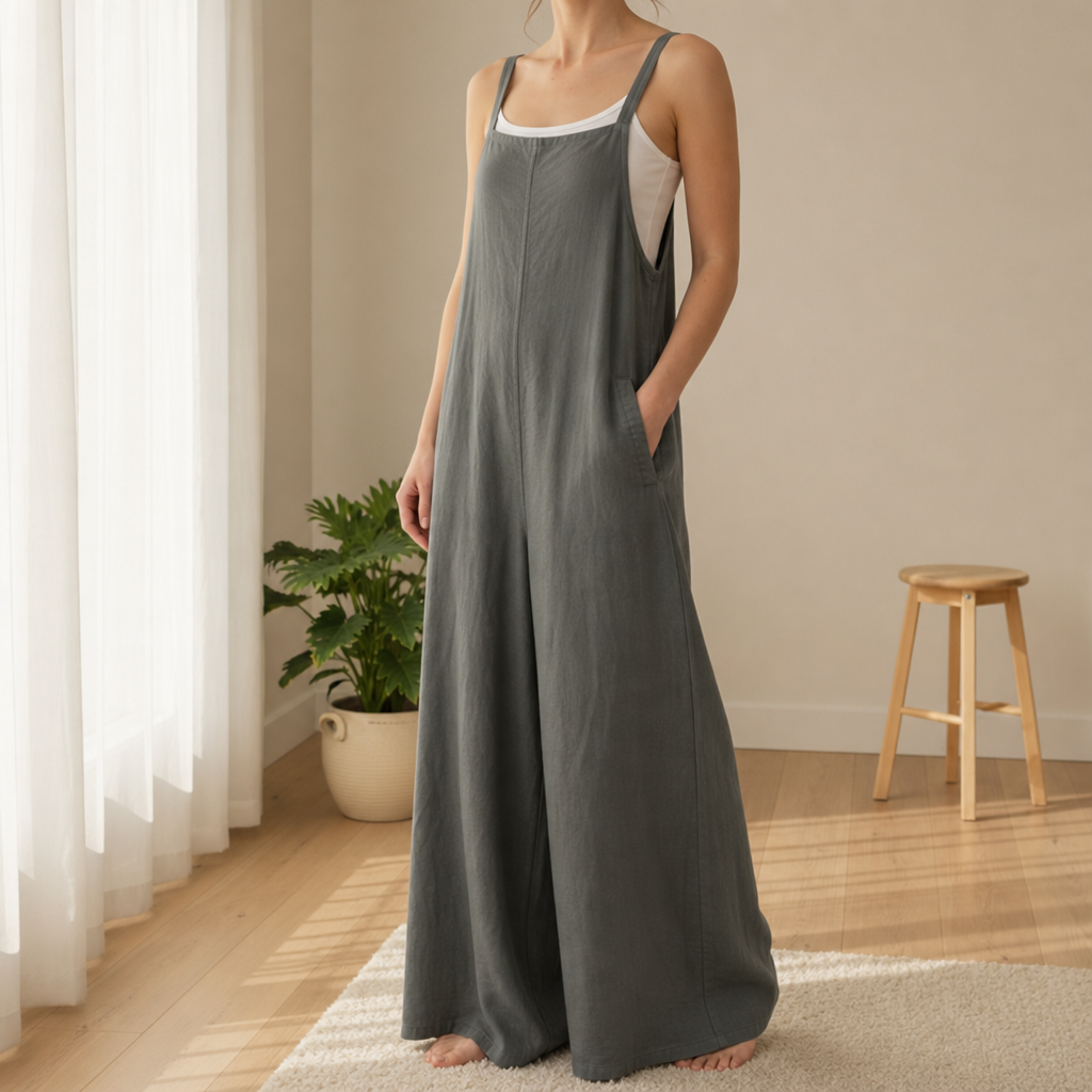 Corte Linen Bib Overall Jumpsuit