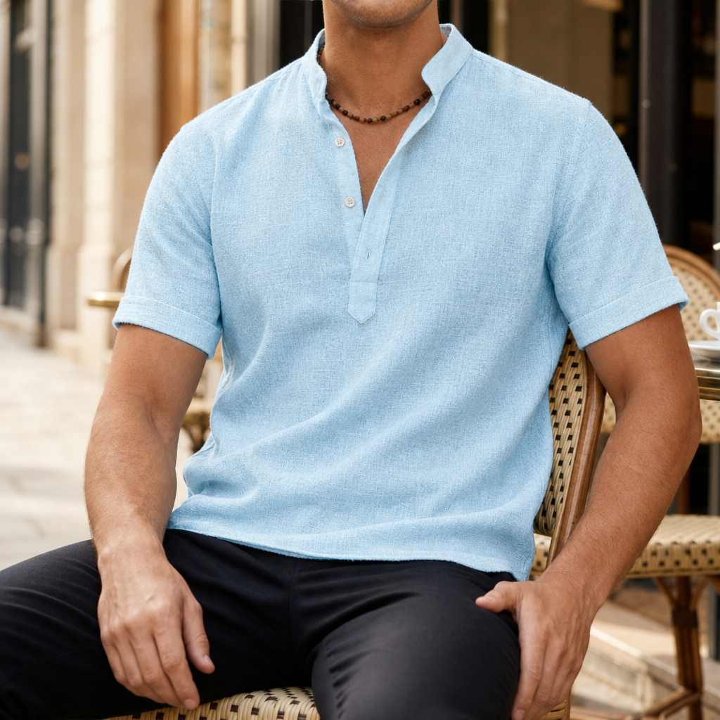 Polignano Linen Henley Shirt