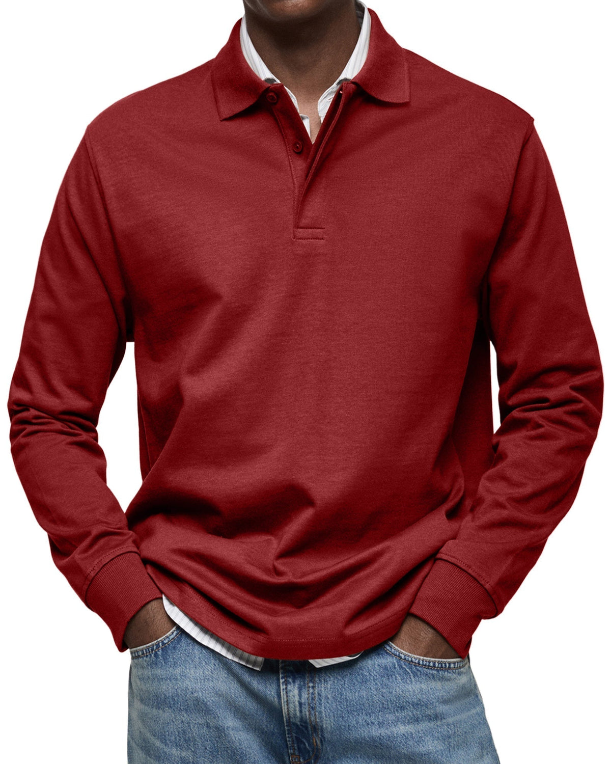 Caleb | Men's Casual Long-Sleeve Polo