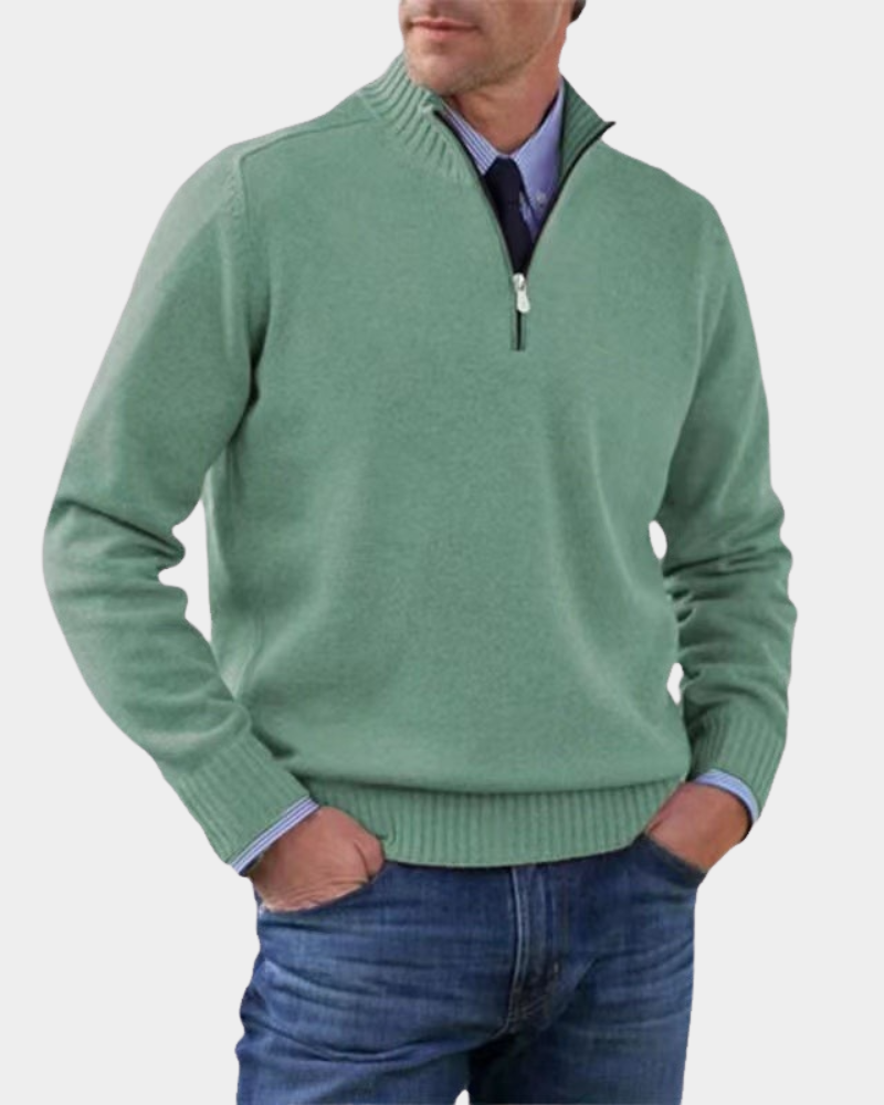 Hezron | Mens Zip-Up Sweater, Lightweight Warmth | Soft Smooth Feel, No Bulk | Red, Gray, Black and More M-3XL