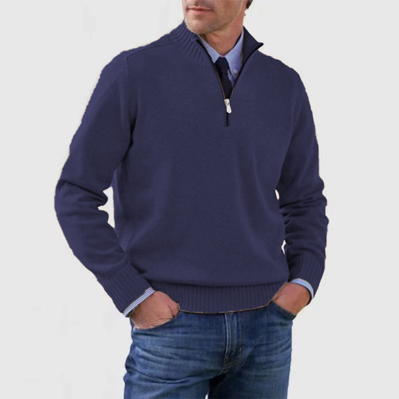 Lucien | Mens Half-Zip Knit Sweater, Classic Fit | Soft Warm Knit, Easy to Layer, Neat Seams | Red, Gray and More M-4XL