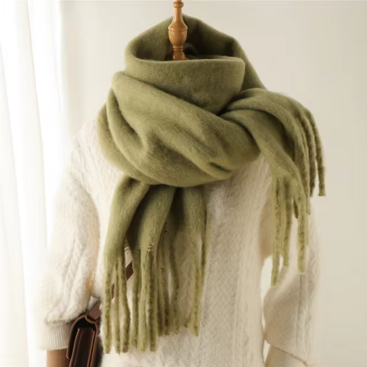 Elyra | Womens Pashmina Scarf with Long Tassels | Thick Soft Weave, Doubles as a Wrap or Blanket | in 20 Colors