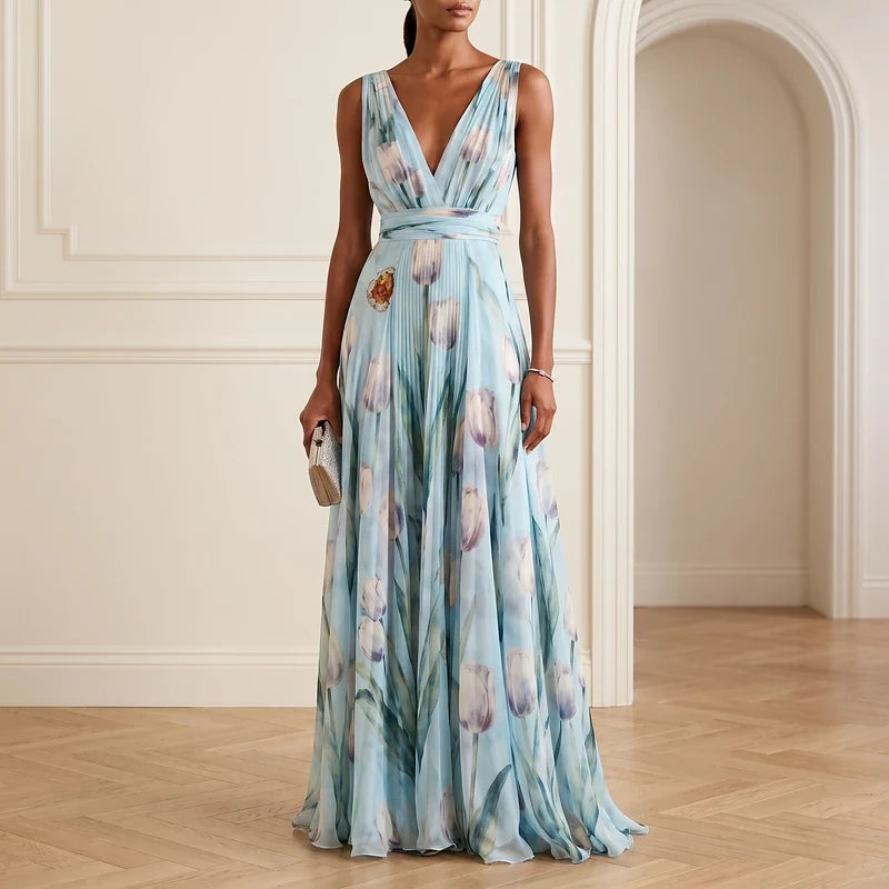 Elodie Chiffon Floral Maxi Dress