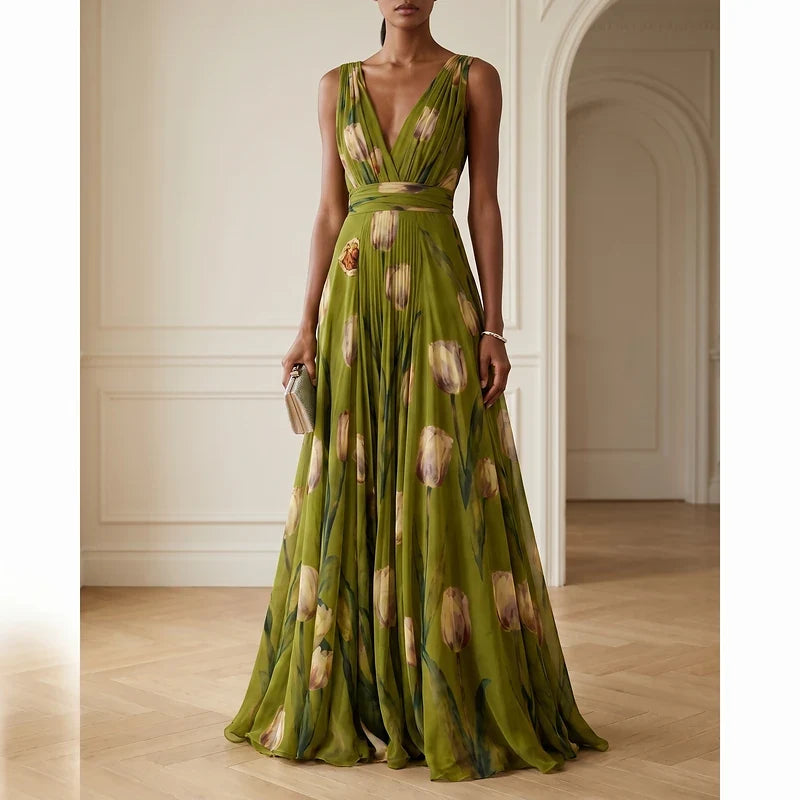 Elodie Chiffon Floral Maxi Dress