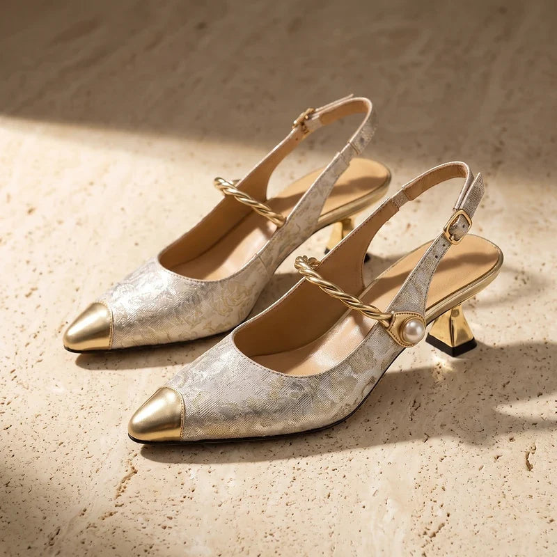 Cosette Satin Pointed Toe Kitten Heels