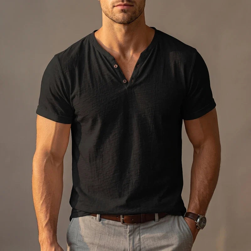 Wendell Slim V-Neck Henley