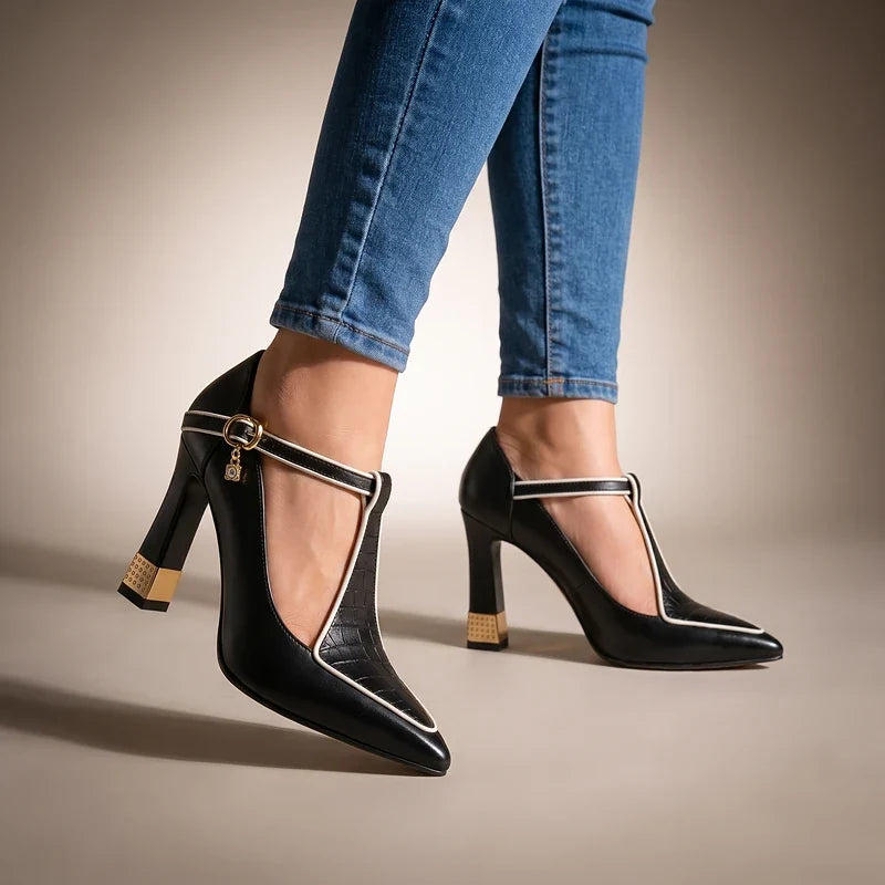 Lavinia Studded Vegan Leather Heels