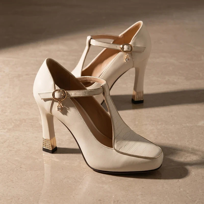 Lavinia Studded Vegan Leather Heels