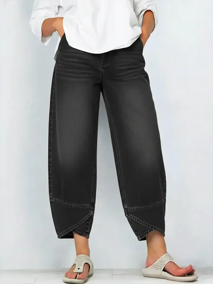 Ophelia - Cross Print Cotton Jeans
