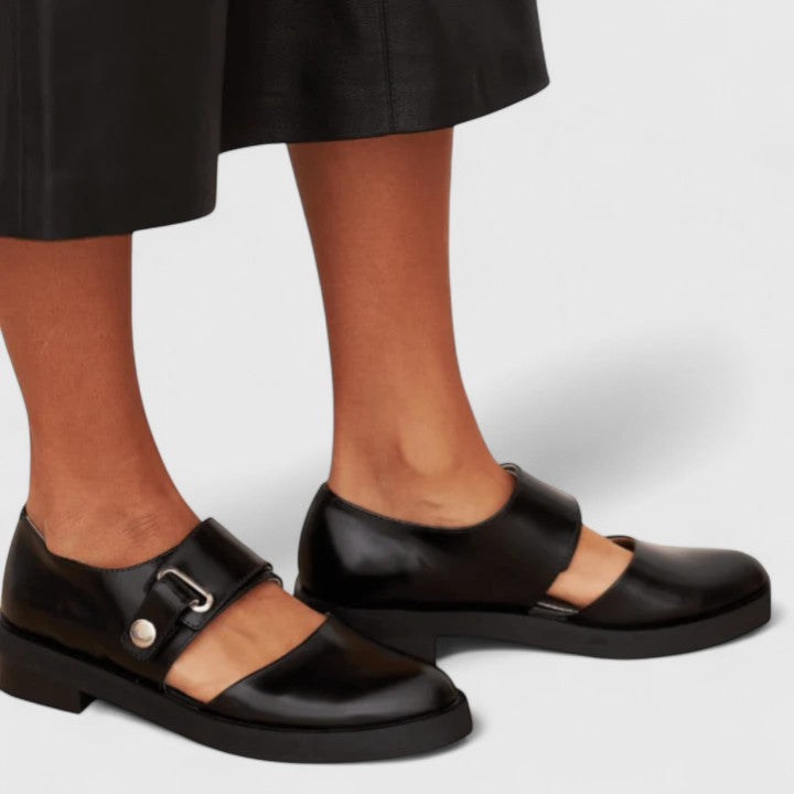 Women's Black Dress Shoes with Padded Insole | Classic Closed Toe Profile, Flexible Breathable Materials | Size 5.5-9