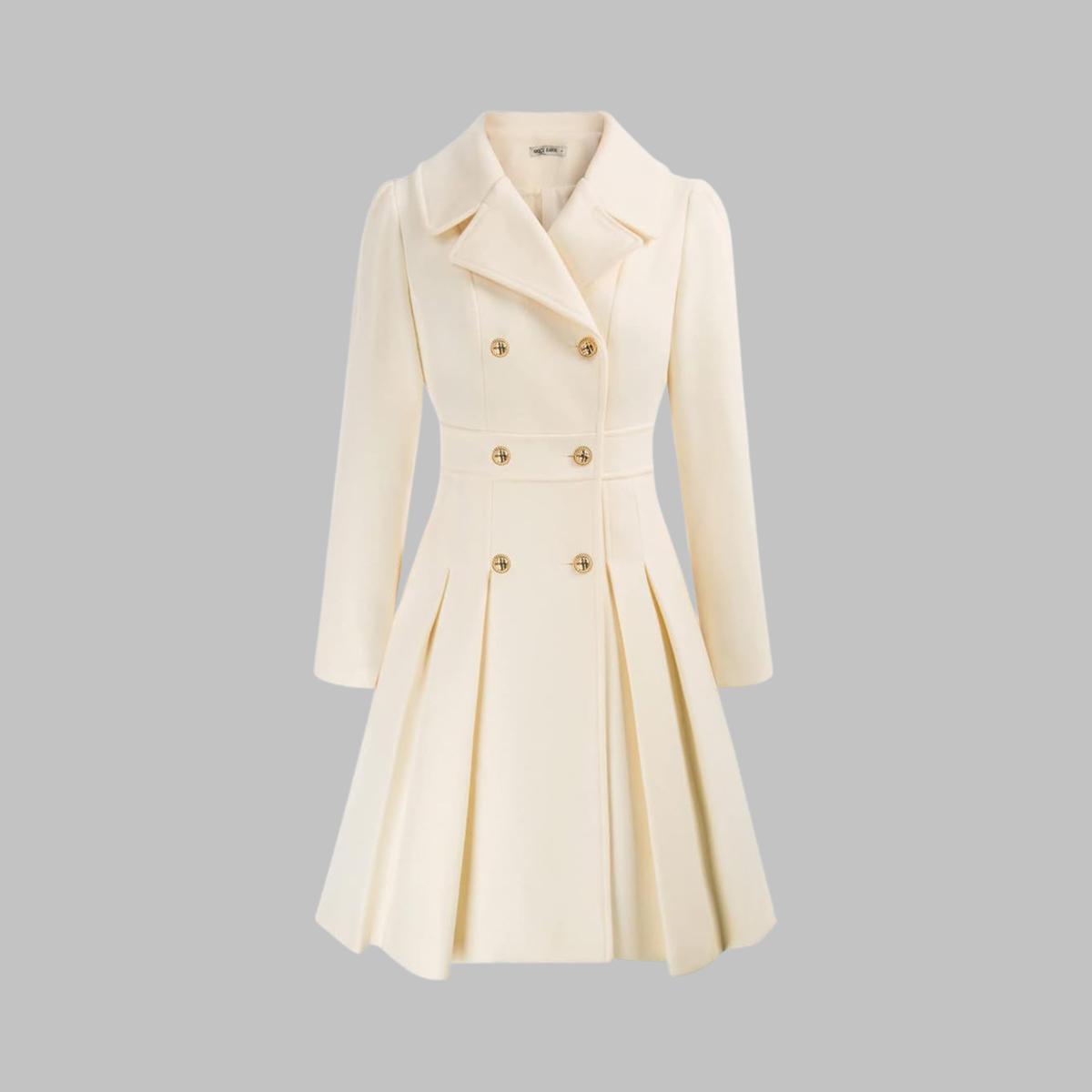 Dami | Womens Double Button Coat with Long Sleeves | Classic Layering Coat | Beige, Camel, Black and More S-3XL