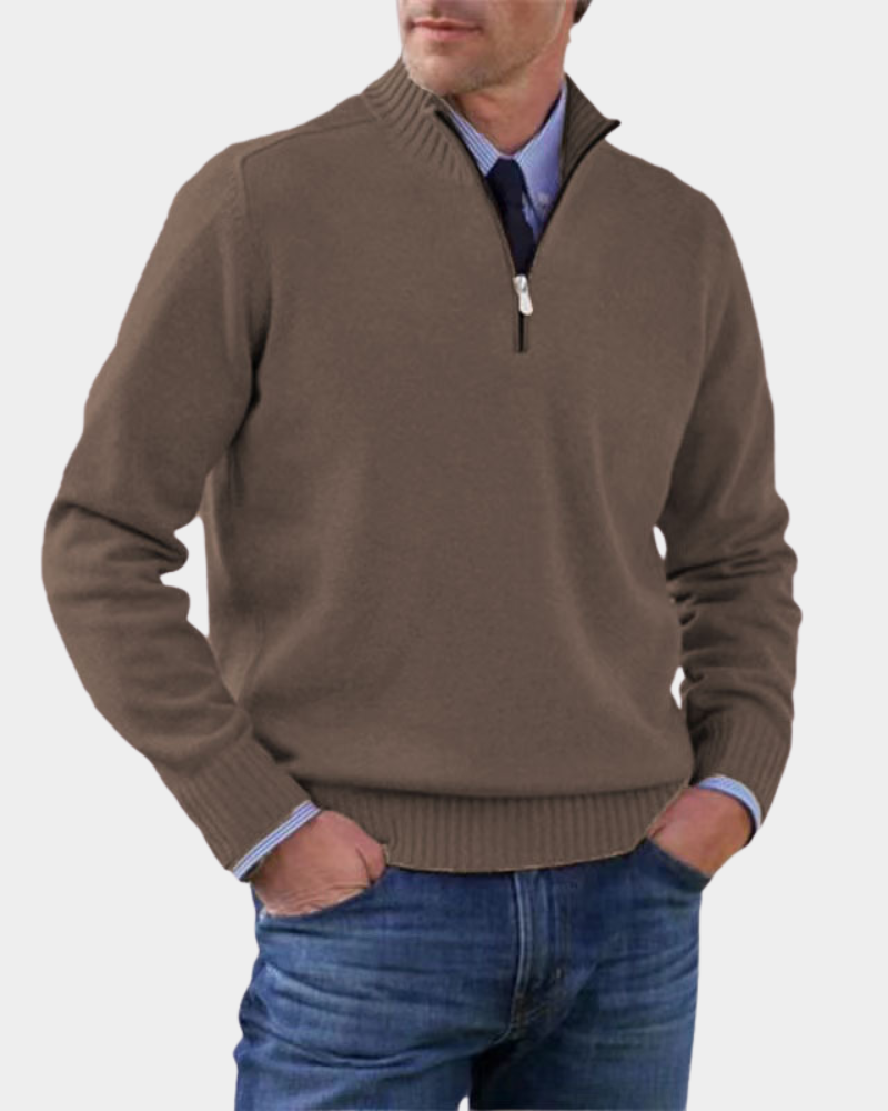 Hezron | Mens Zip-Up Sweater, Lightweight Warmth | Soft Smooth Feel, No Bulk | Red, Gray, Black and More M-3XL