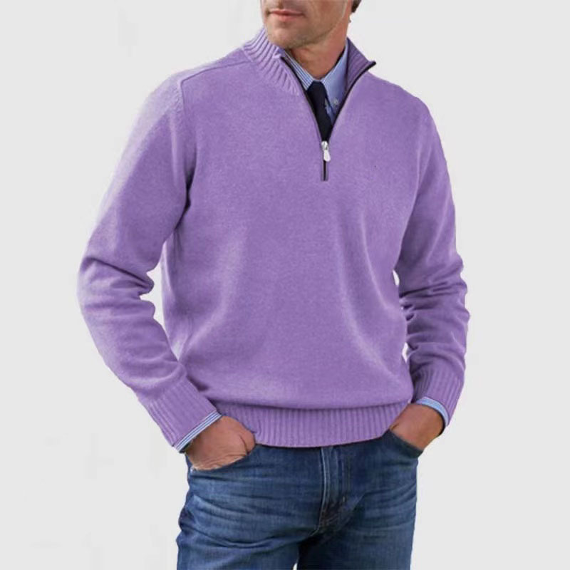 Lucien | Mens Half-Zip Knit Sweater, Classic Fit | Soft Warm Knit, Easy to Layer, Neat Seams | Red, Gray and More M-4XL