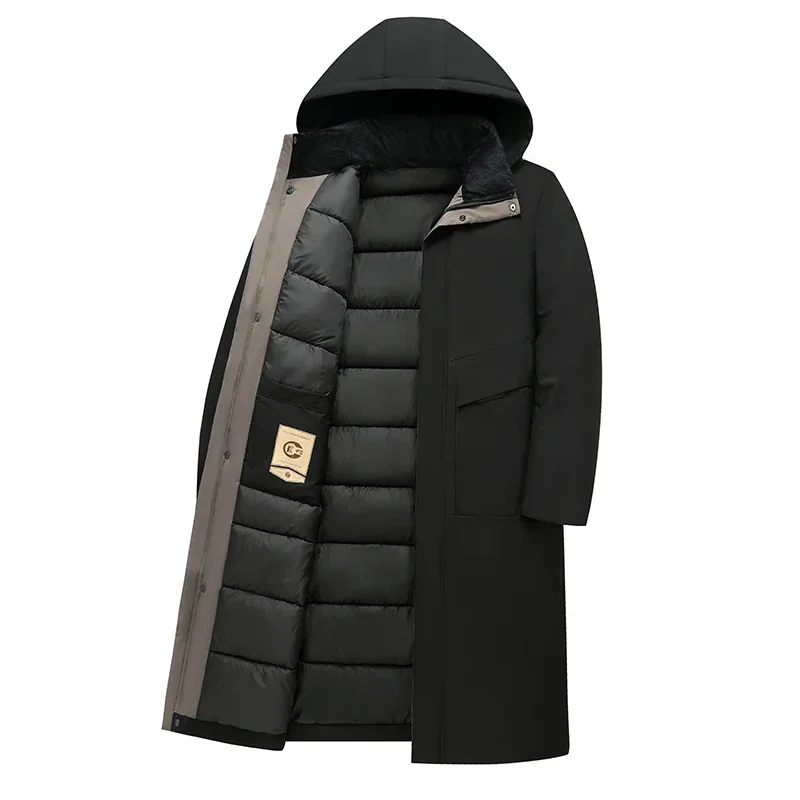 Alexander | Mens Long Winter Quilted Coat with Hood — Padded Insulation in 3 Colors S–3XL | Westmere