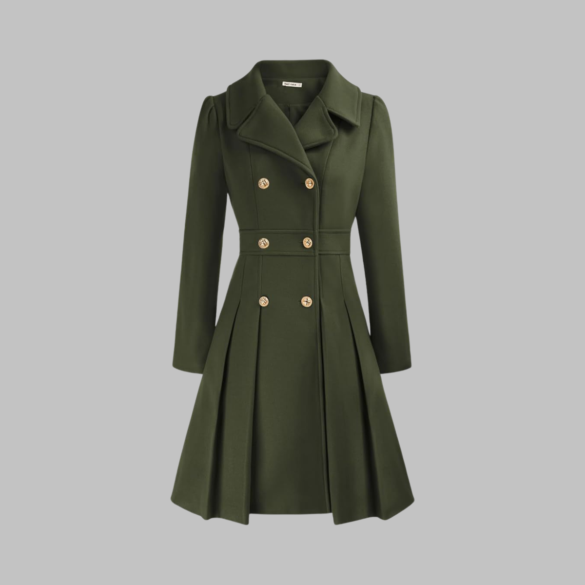 Dami | Womens Double Button Coat with Long Sleeves | Classic Layering Coat | Beige, Camel, Black and More S-3XL