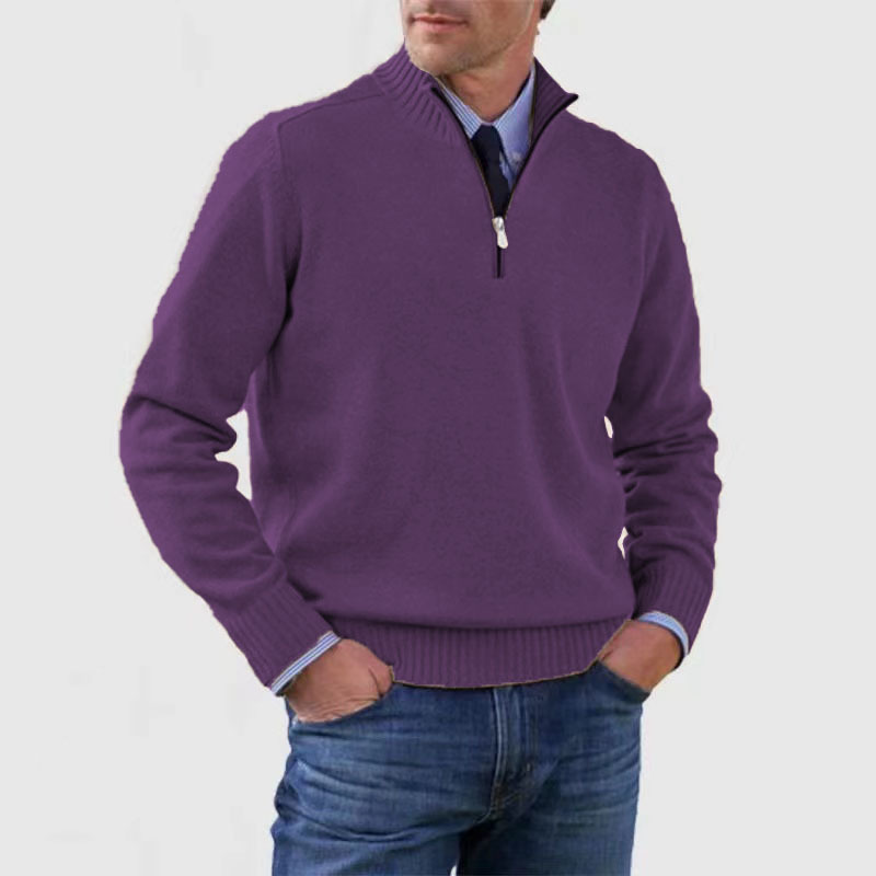 Lucien | Mens Half-Zip Knit Sweater, Classic Fit | Soft Warm Knit, Easy to Layer, Neat Seams | Red, Gray and More M-4XL
