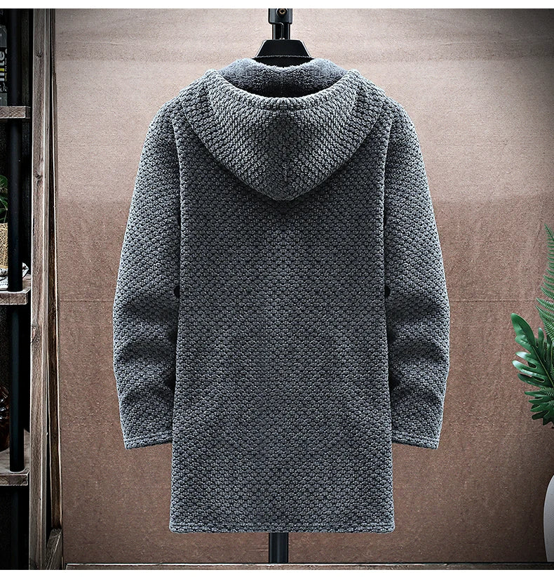 Seth | Mens Wool Cashmere Blend Hooded Jacket | Fleece-Lined, Deep Pockets | White, Green, Black and More XS-XXL