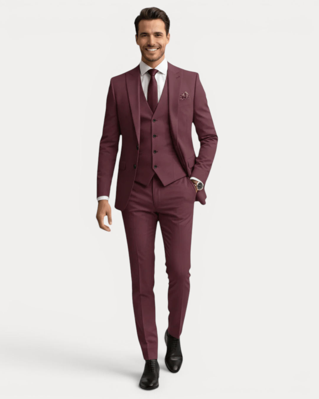Men's Three-Piece Suit, Notched Lapels, Tailored Fit