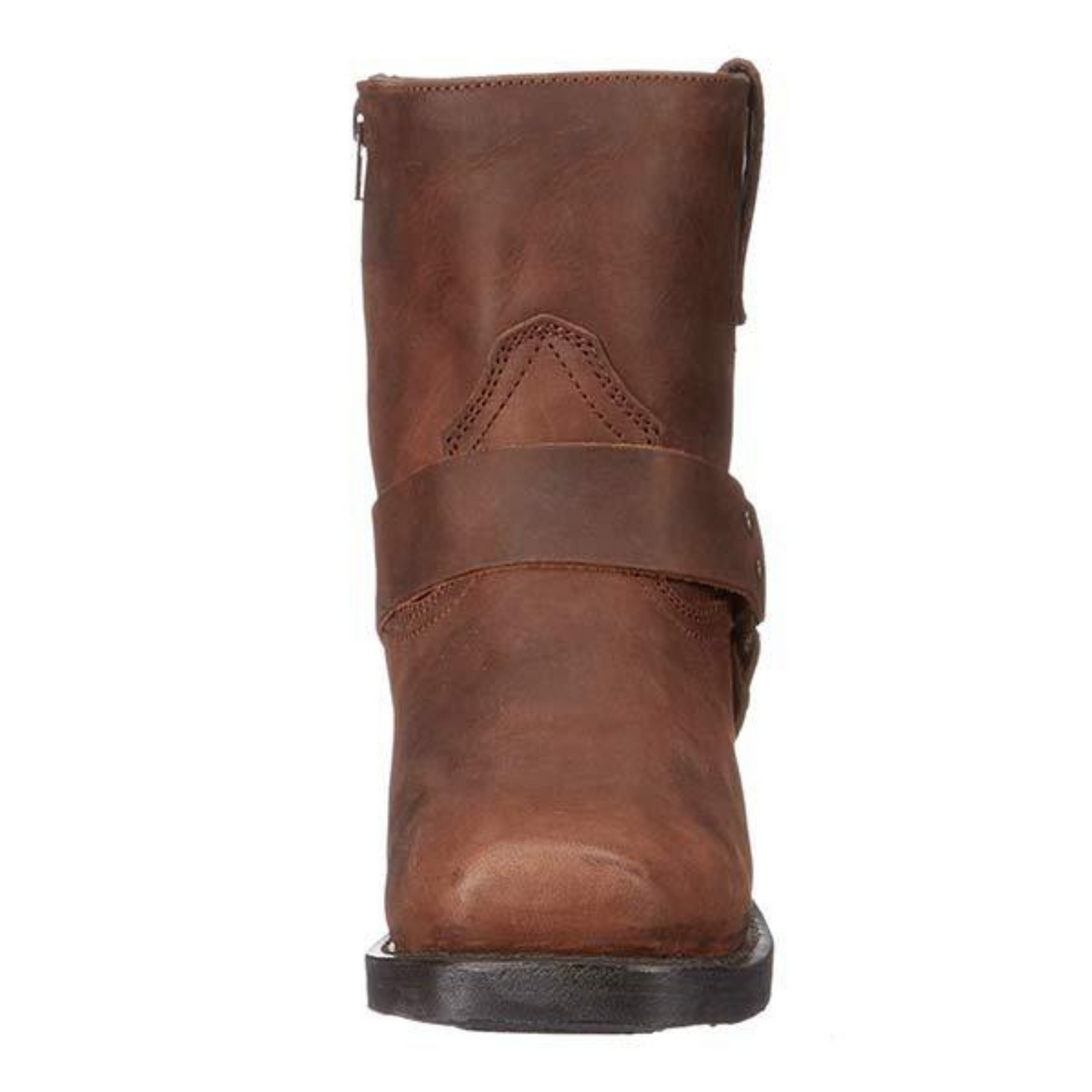 Men's Cowboy Ankle Boots, Decorative Strap, Low Heel