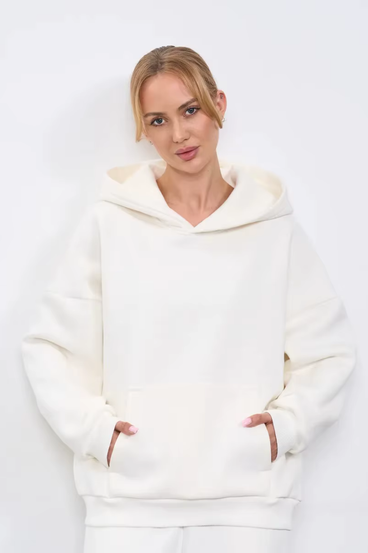 Kerstin Cotton Oversized Hooded Fleece Sweatshirt