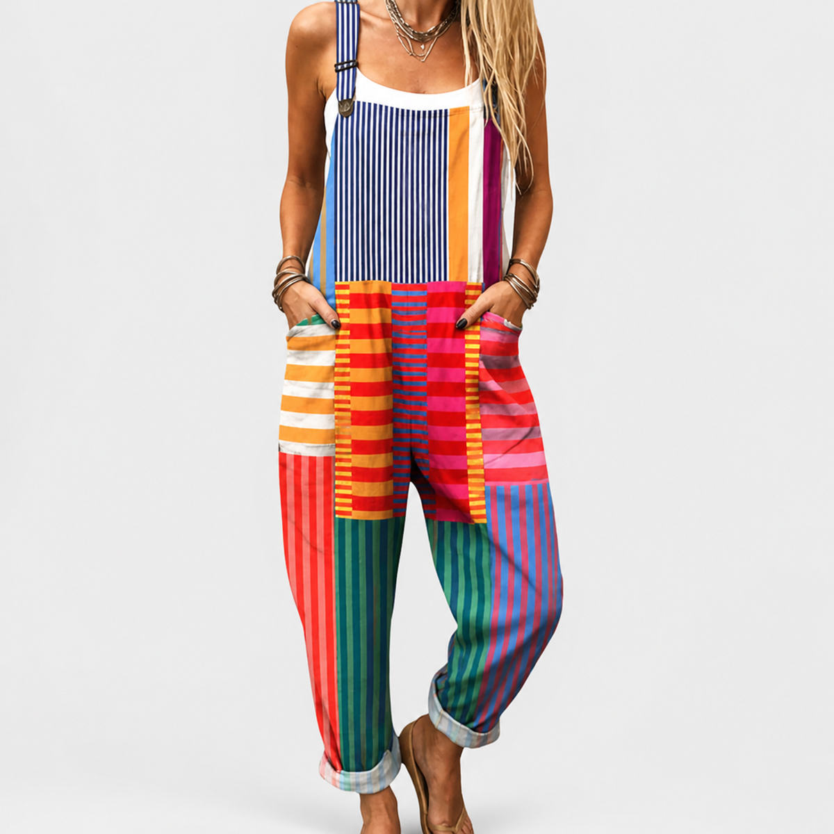 Rita | Loose-fitting printed jumpsuit with a painted motif