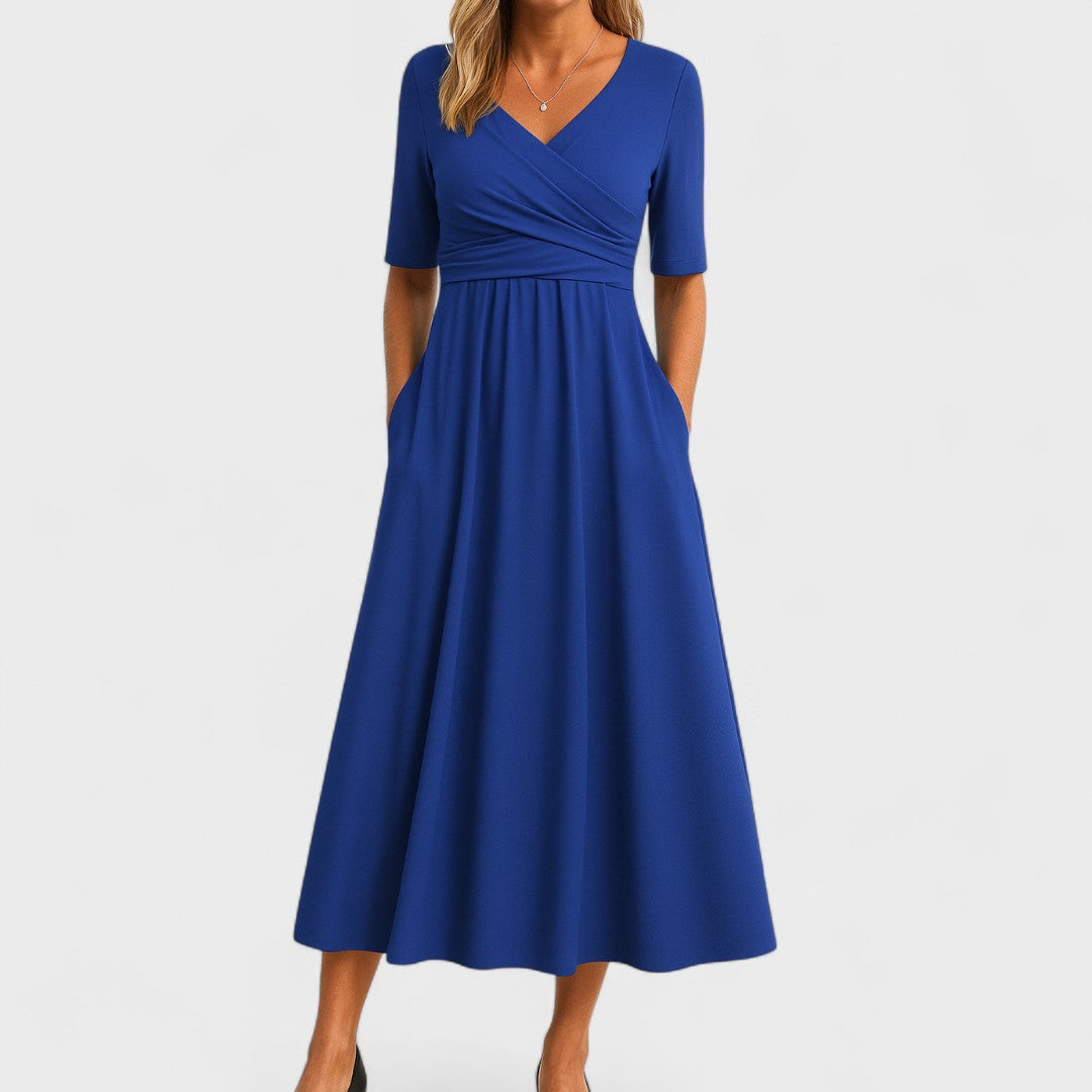 Joanne – Elegant Midi Dress with Flattering Fit