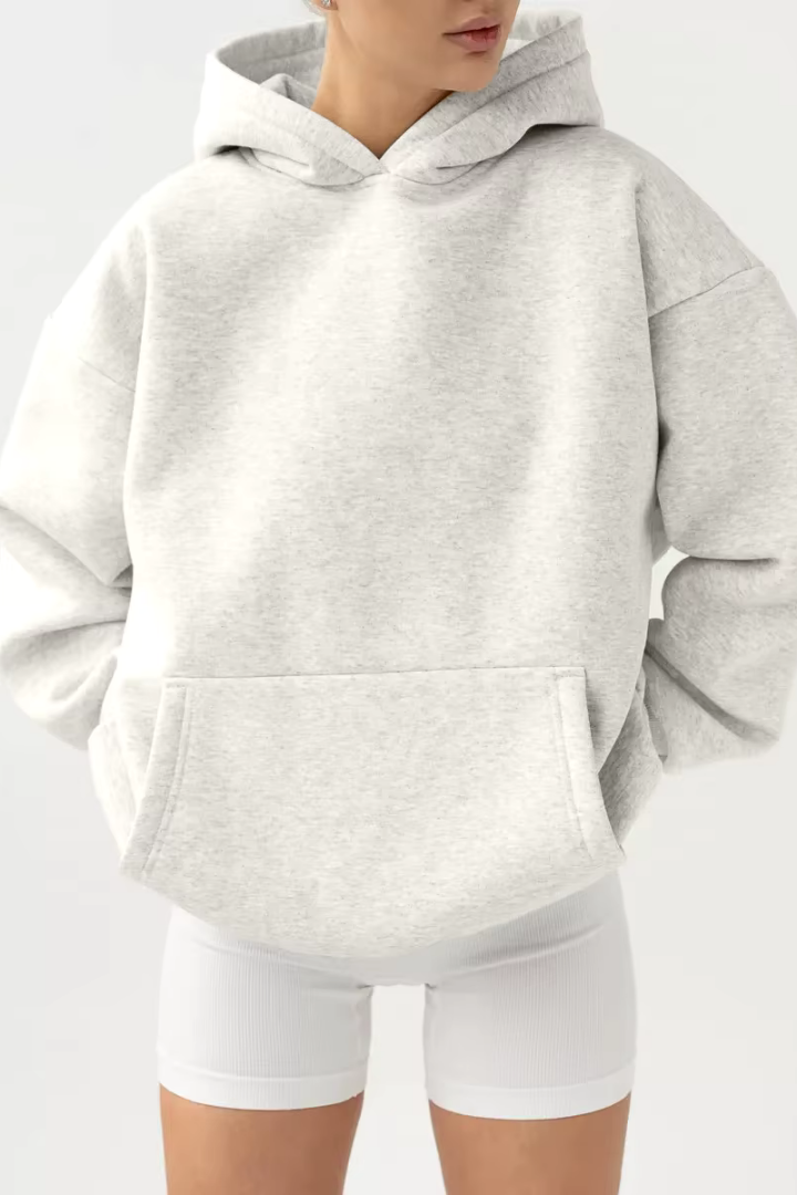 Kerstin Cotton Oversized Hooded Fleece Sweatshirt