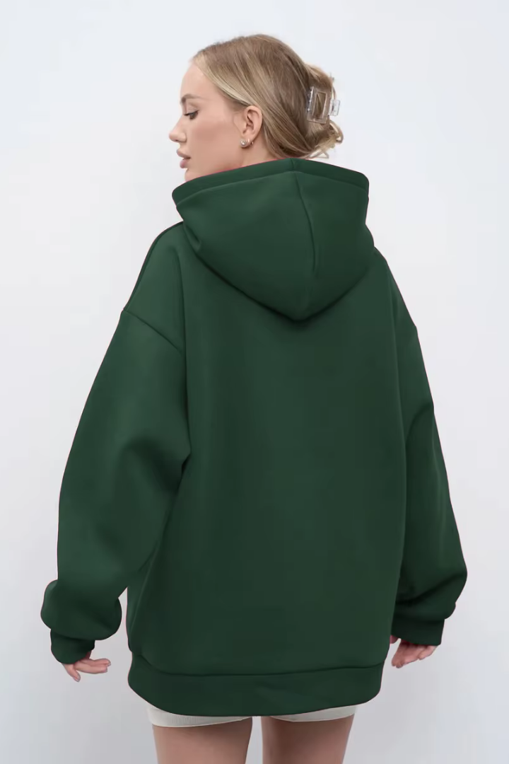 Kerstin Cotton Oversized Hooded Fleece Sweatshirt